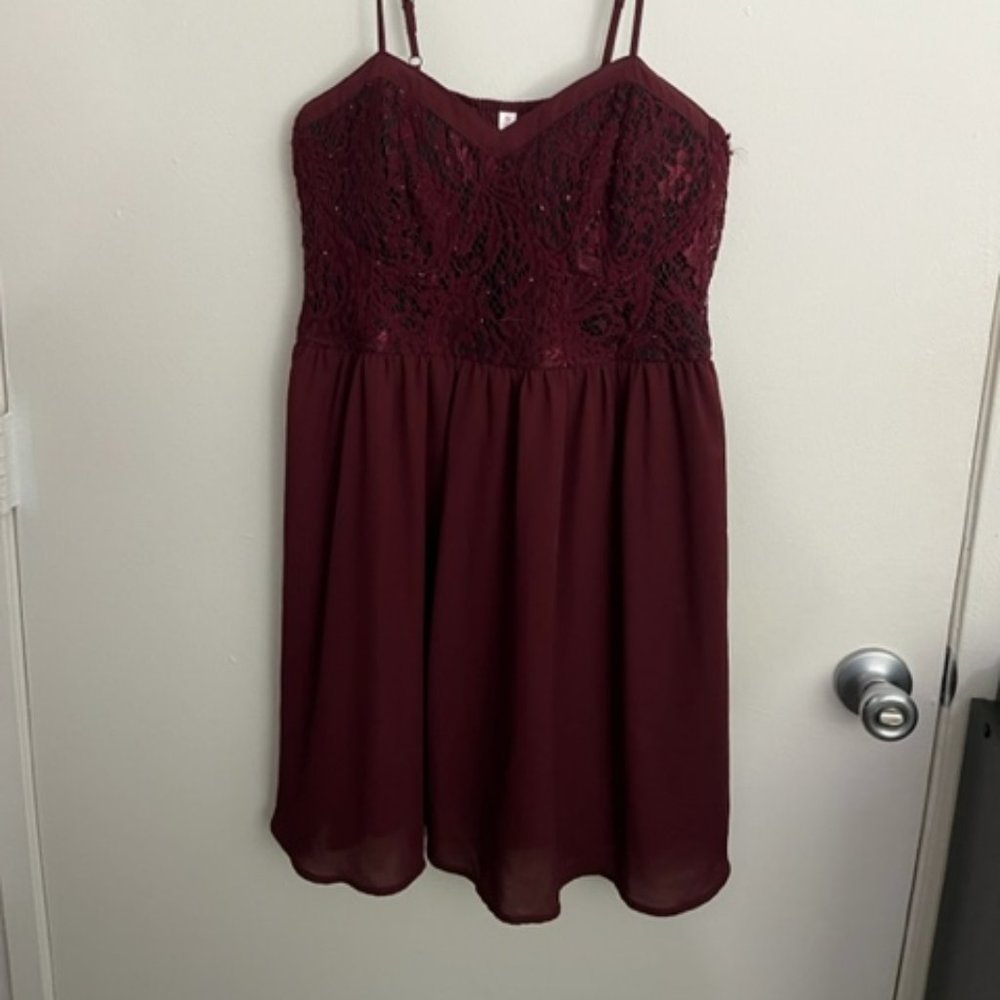 Burgundy Cocktail Dress - L